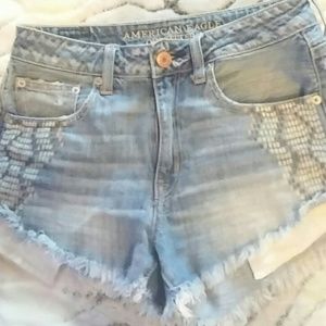 Denim high rise shorts
